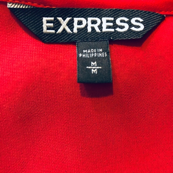 Express Red Ruffle Blouse - Picture 8 of 8